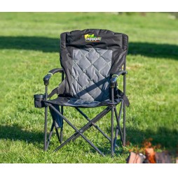 King Hard Arm Camping Chair with Lumbar Support 200kg Weight Capacity